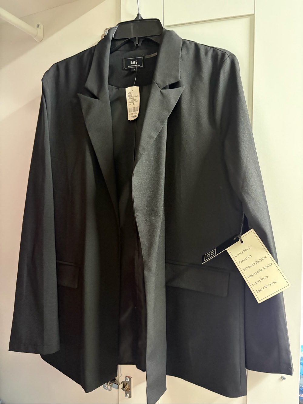 Black Blazer with Notch Lapel